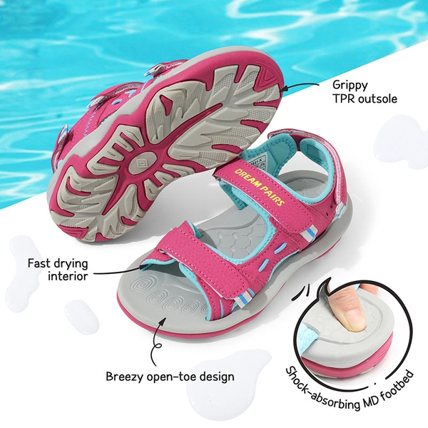 Boys And Girl Athletic Sandals - ROSE RED - 3